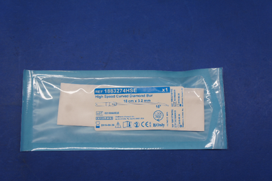 Medtronic Xomed 1883274HSE High Speed Curved Diamond Bur 15deg., 15cm x 3.2mm